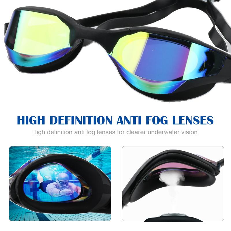 2025 Hot Sale Custom Logo UV protection Anti-fog Swim Goggles Waterproof PC Lens Colorful Adult Swimming Glasses