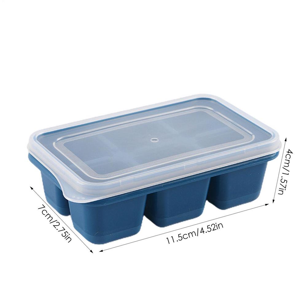Safe Silicone Ice Cube Molds With Lid 6 Grids Square Ice Molds Reusable Whiskey I Ce Cube Molds DIY Homemade Barware