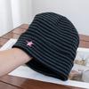 High-value striped stack hat women's autumn and winter warm new cold hat double-layer knitted wool hat