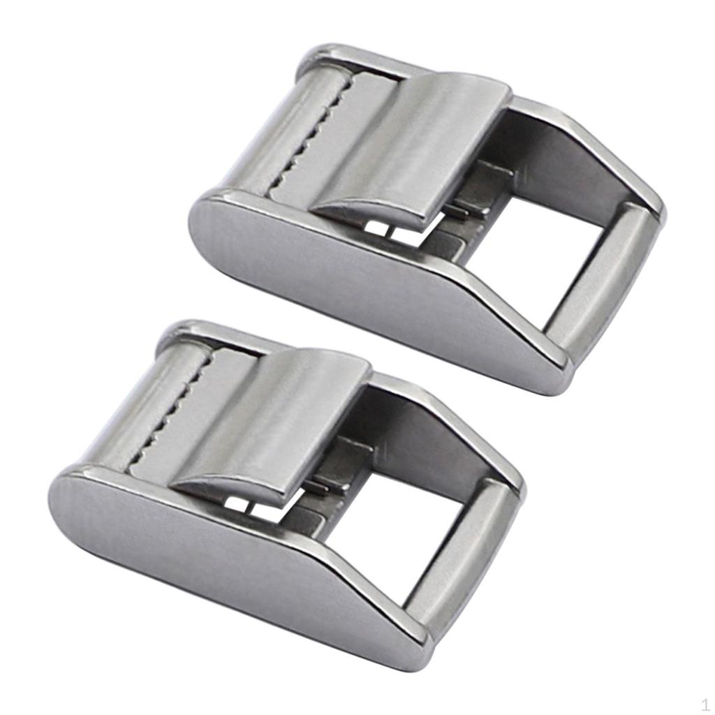 2 Lockable Sliding Buckles, Metal Buckle Closures Made of 316 Stainless Steel, Strap Closure