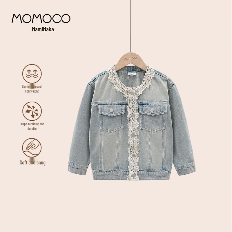 Джинсовая куртка MOMOCO для девочек в корейском стиле 120