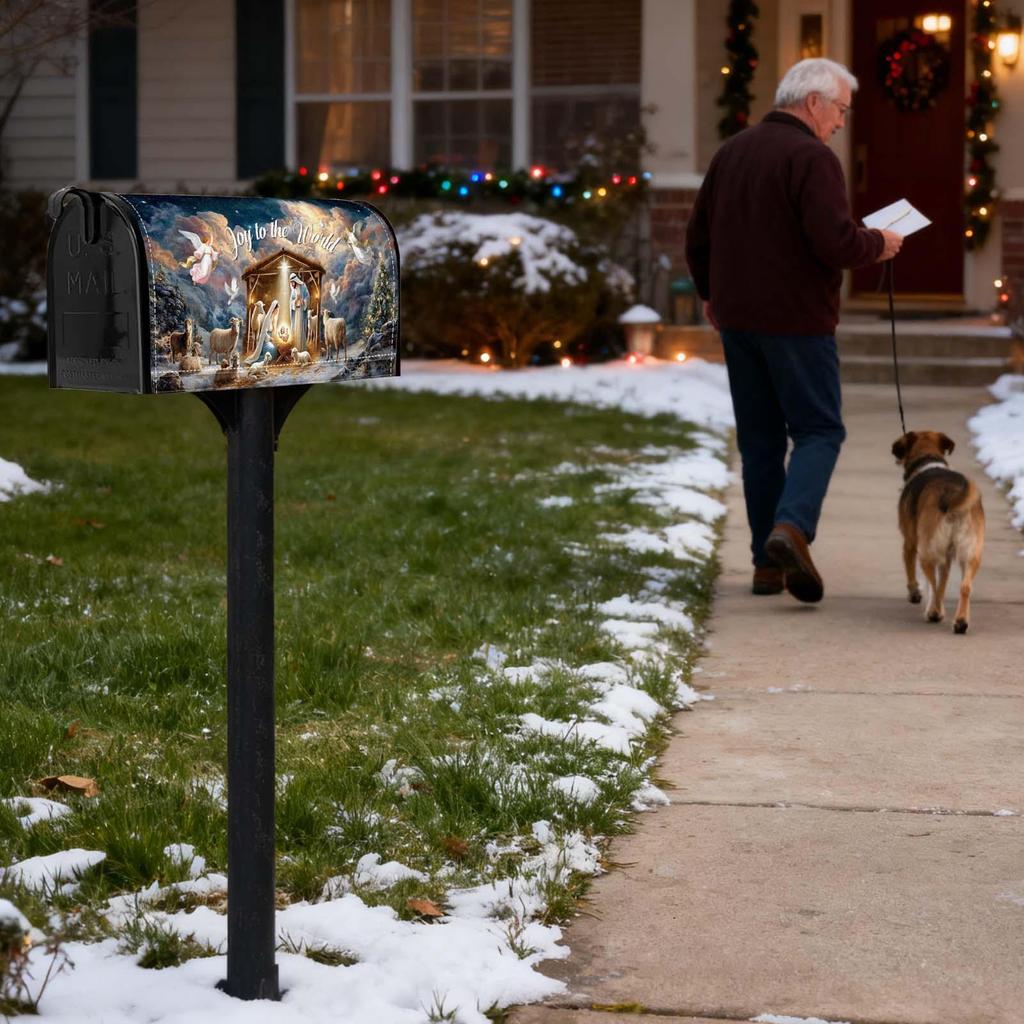 Magnet Mailbox Cover Rain Protection Festive Religious Magnet Mailbox Cover Christmas Nativity For Suburban Farmhouse Park