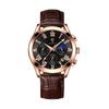 Gohuos 9801 Fashion Men Luxury Watches Business Stainless Leather Quartz Date Watch Gifts for Male Wristwatch Relogio Masculino