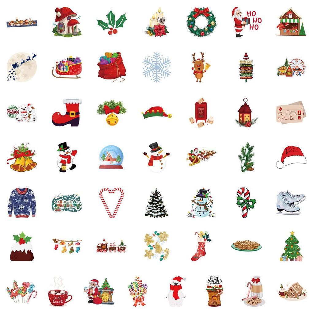 50 Waterproof Christmas Graffiti Stickers for Car, Phone, Water Bottle, Journal Decorations
