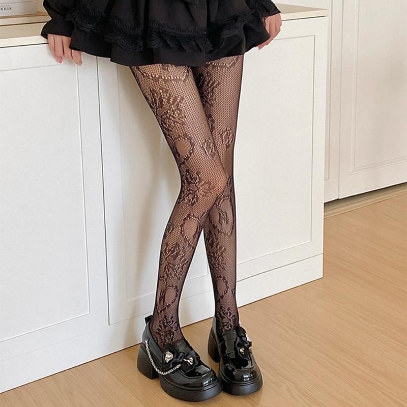 Patterned Tights Hollow Flower Fishnet Stockings Pantyhose Small Hole Pattern Legging Net Pantyhose Party Clubwears