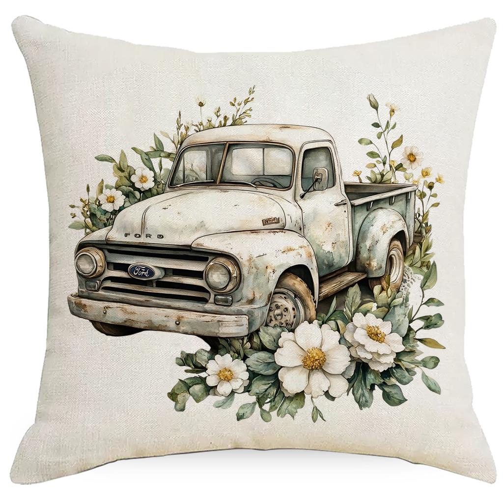Retro Farmhouse Pillowcase Floral Animal Home Sofa Cushion Pillowcase