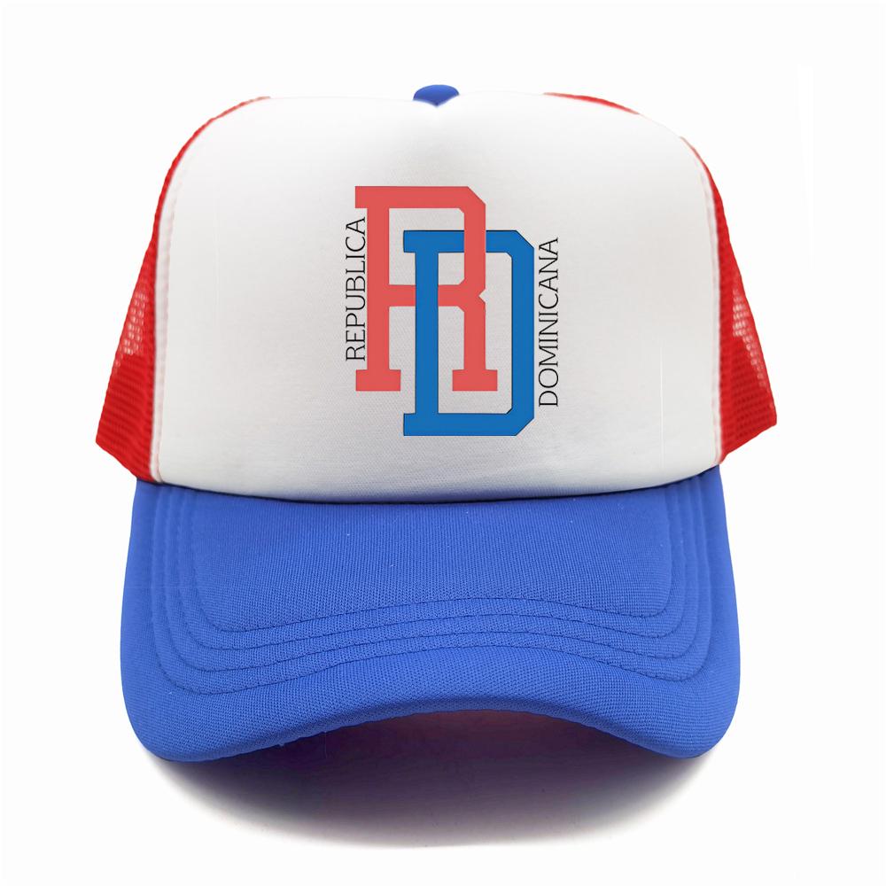 Dominikanische Republik RD Flagge Stolz Dominikanische Trucker-Kappe Sommer Netz Baseballkappe FeUnisex Unisex Retro Papa Geschenk Kappen