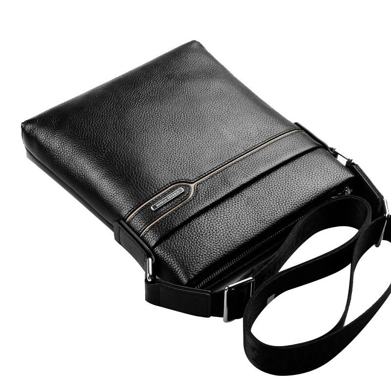 Pánská taška z pravé kůže Pánská taška přes rameno Vertikální horní vrstva Crossbody taška z hovězí kůže Business Pánská taška