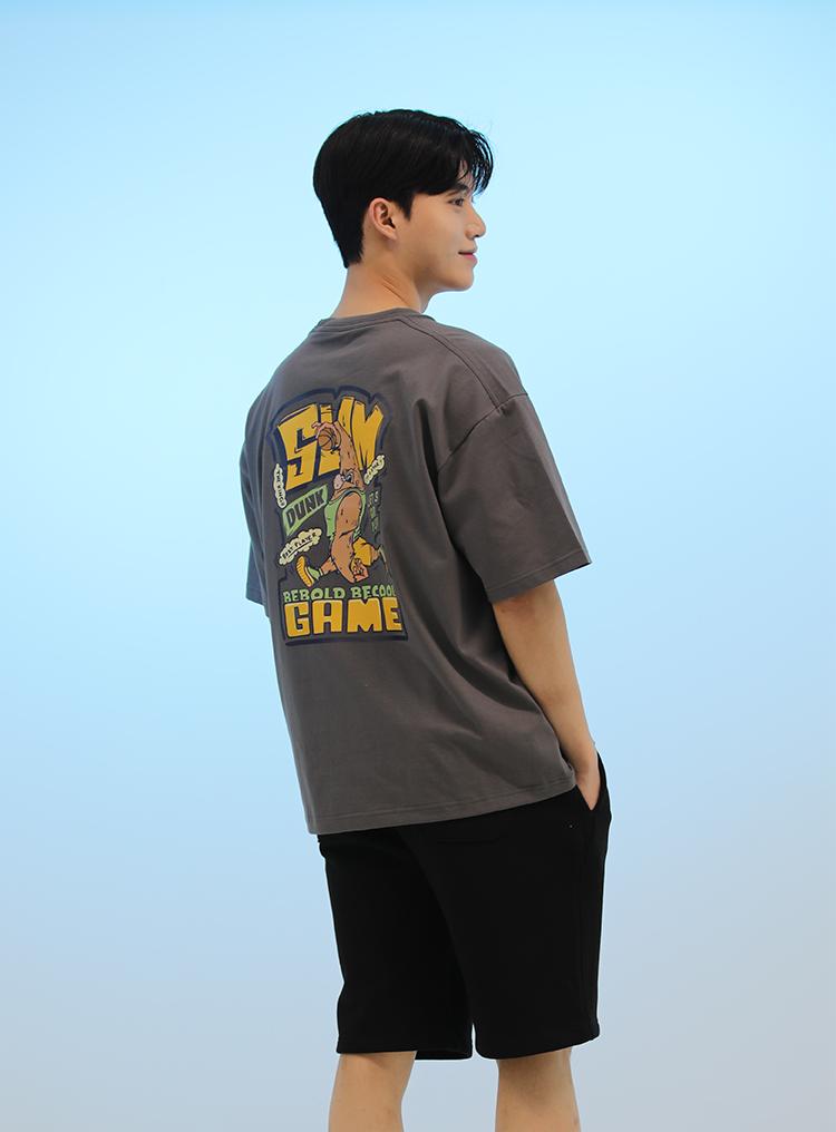 Be Bold Be Cool Slam Dunk [T-Shirt] Dark Gray/Free (L~Xl)