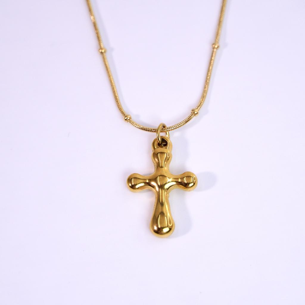 European and American High-end Cross Shape Design Necklace Set with White Diamonds Natural Pearls Hip-hop Niche Jewelry
