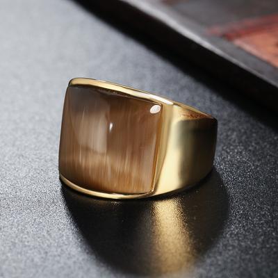 Creatieve Cat's Eye Stone Big Class Finger voedselring voor heren en dames