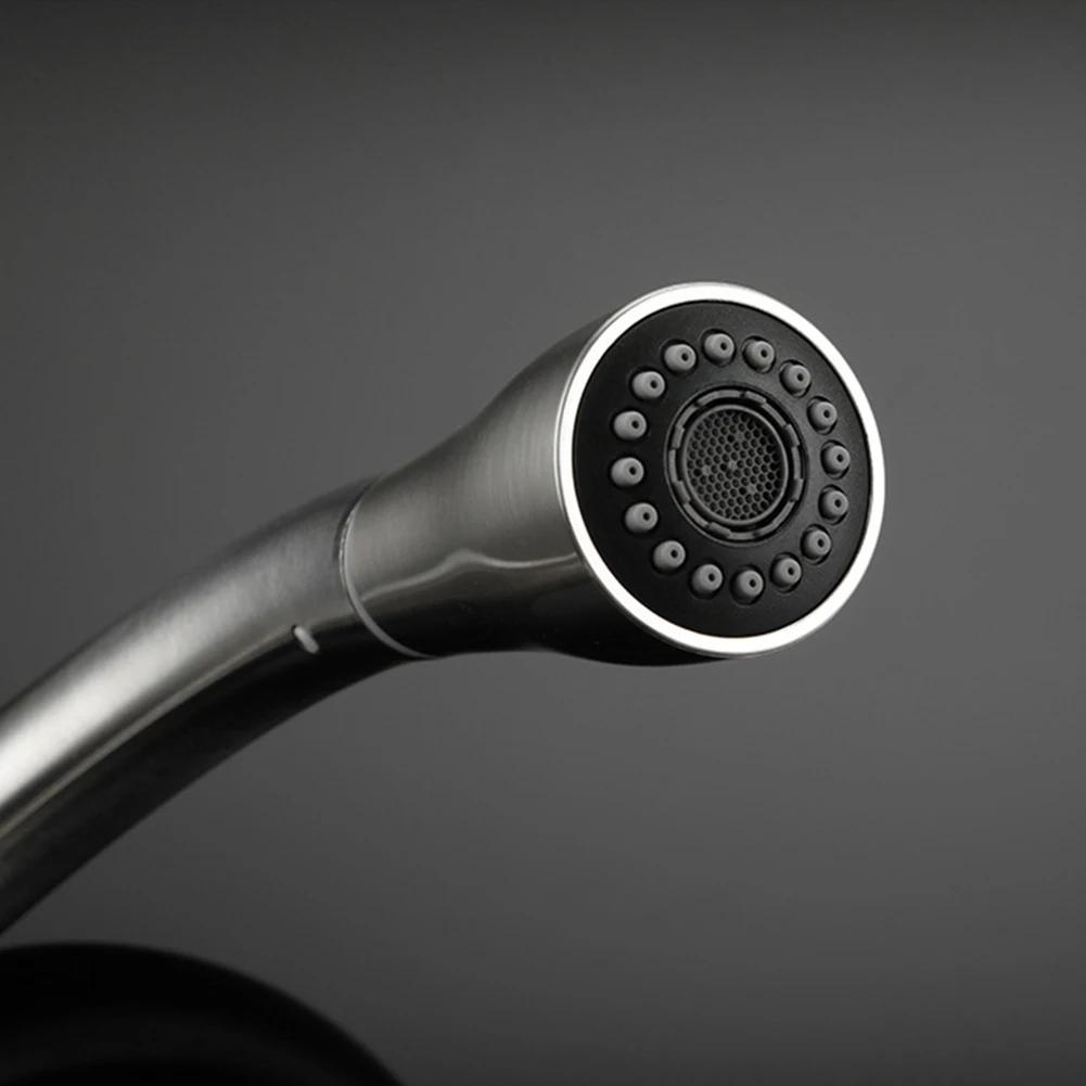 Kitchen Faucets Brushed Nickel Pull Out Kitchen Sink Water Tap Deck Mounted Mixer Stream Sprayer Head Hot Cold Taps Sliver