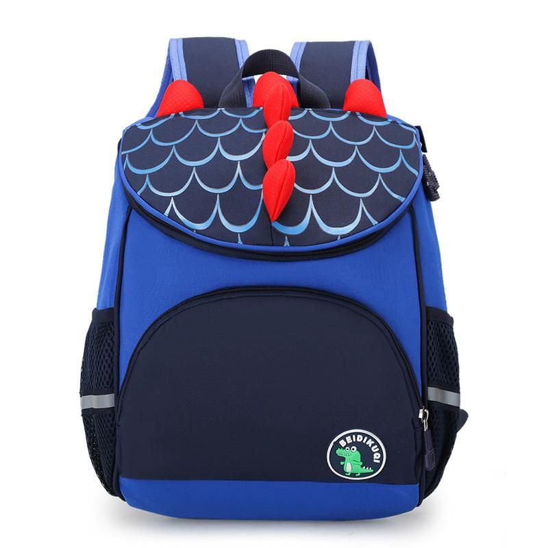 Kids Cartoon Dinosaur Backpack With Breathable Nylon For School And Travel