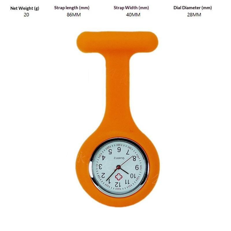 Силиконовые часы для медсестры Кварцевый механизм Карманные часы Брошь Для женщин Часы на грудь 1