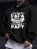 American/European Style Unisex Autumn/Winter Printed Hooded Long-Sleeve Sweatshirt, French Father and Son Themed Cursive Print Hooded Sweatshirt, Warm