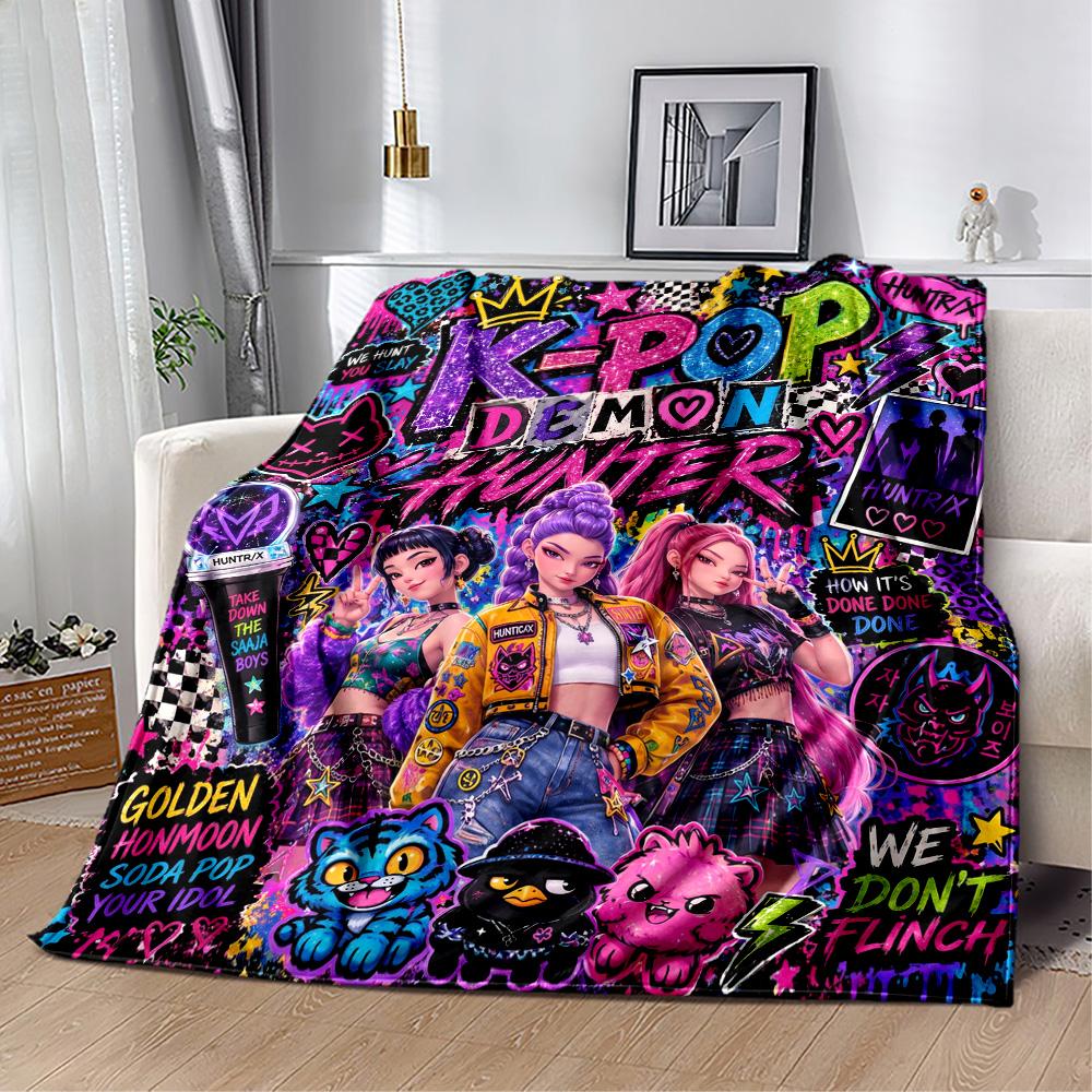 Huntrx Cyberpunk Fashion Blanket Comfortable Perfect for Chair Sofa Seaside All-Season Use Digital Print Best Holiday Gift for Friends Family
