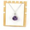 Stainless Steel Metal Bamboo Braided Mesh Prison Cage Pendant Natural Crystal Rough Stone Necklace Adjustable N700