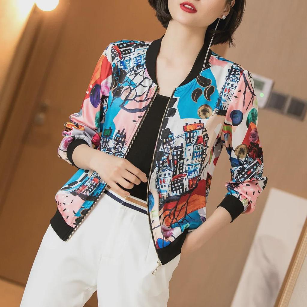 2025 Chiffon Printed Jacket: Women's Slim Spring/Summer Korean Sun Protection