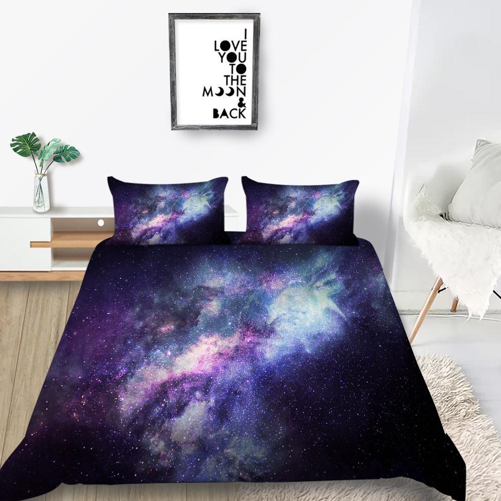 Home Textiles Kids Bedding Set 3D Star Sky Printing Bedclothes Bedroom Decor Microfiber Soft Quilt Cover  Breathable