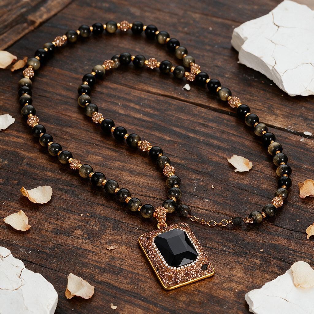 Natural Sultan Stone Color-Changing Long Necklace - Vintage European and American Style Crystals