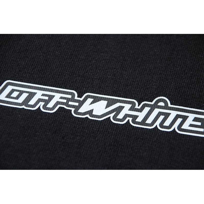 Off-White Wiosna/Lato 2025 Nowe OW Wzór Strzałki Graffiti 3D Bluza z Okrągłym Dekoltem z Krótkim Rękawem Męska i Damska