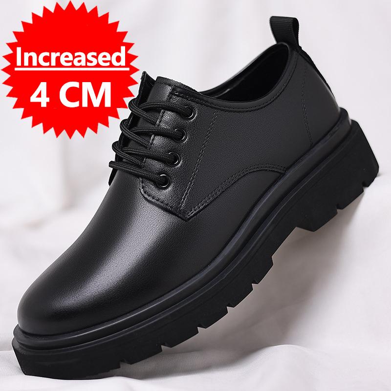 New Winter Hot Selling Men Thick Soled Hiking Shoes Warm Plush Outdoor Sports Leisure Shoes Men's Genuine Leather Lace Up Shoes