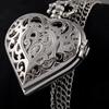 Exquisite Heart Shape Design Pocket Watch Hollow Necklace Chain Pendant Quartz Clock Elegant Leisure Gift Accessories