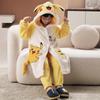 Kids Flannel Pajamas Set Boys Girls Warm Long Sleeve Top And Pants Sleepwear Winter Home Nightwear