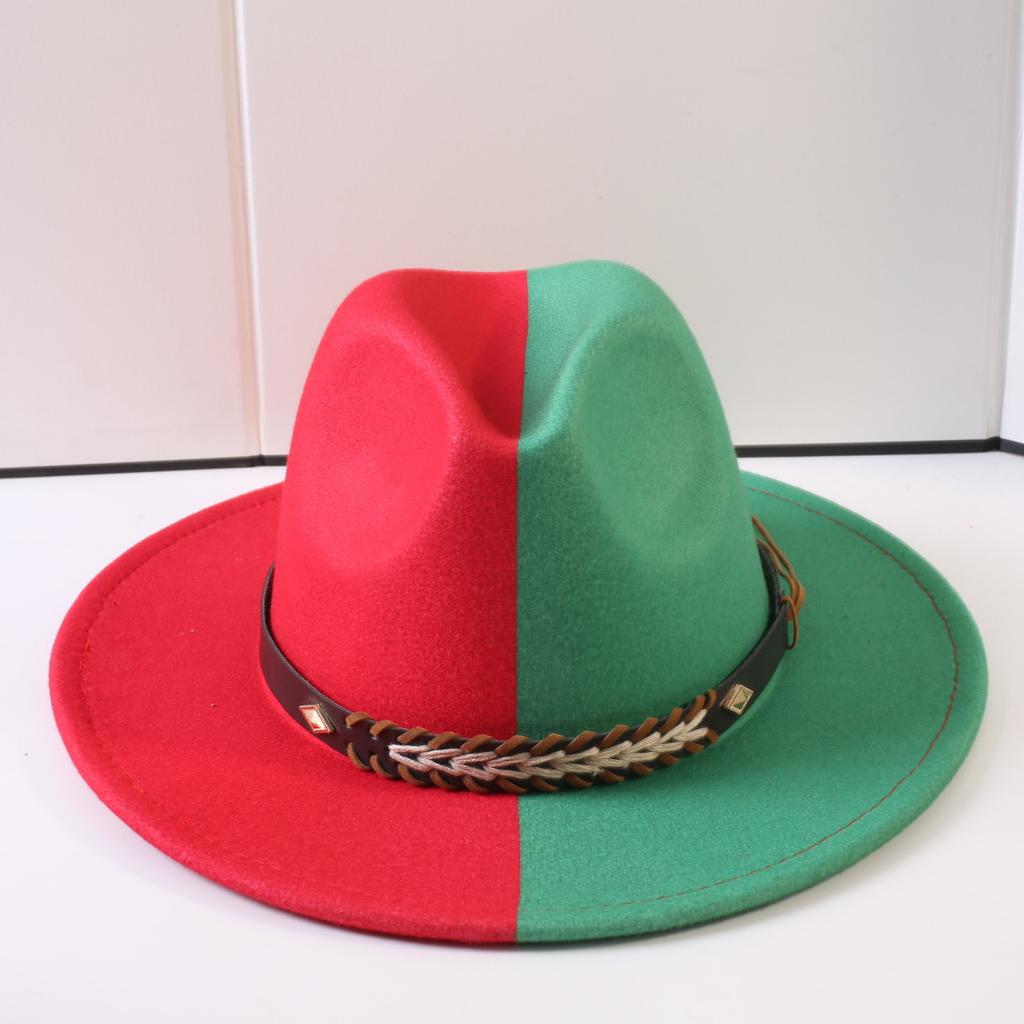 Popolare cappello a cilindro a tesa larga bicolore classico europeo e americano moda uomo e donna stile OL cappello da cowboy cappello jazz