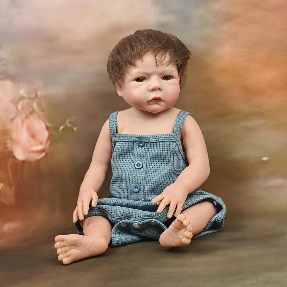 Ganzkörper-Puppen aus weichem Silikon-Vinyl, bemalt, Neugeborenen-Puppenspielzeug, als Weihnachtsgeschenk für Kinder, wiedergeborenes Puppenspielzeug