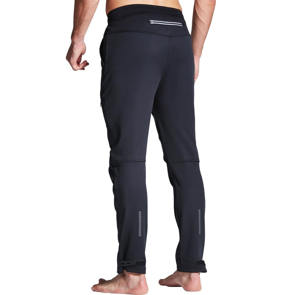 Souke Sports Winter Cycling and Perfect for and Running Men's Fleece-Lined Pants, Windproof, Cold-Resistant, Water-Repellent, Hiking, Skiing, (Black,