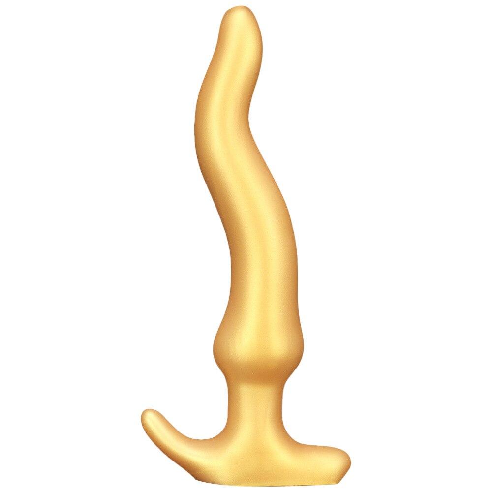 Gold Silicone Anal Plug Super Long Deep Anal Expander Masturbation for Men Adult Sex Toys Fisting Strap on Penis BDSM