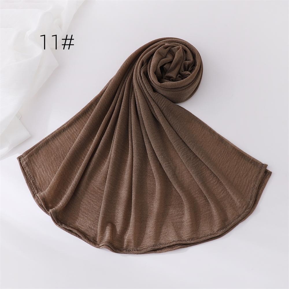 New Crinkle Cotton Polyester Hijab Scarf For Women Muslim Headscarf Wraps Solid Plain Shawls Islamic Headband Turbans Foulard