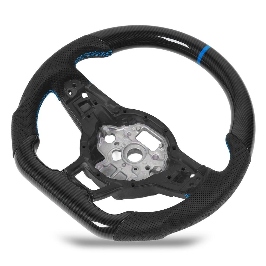 Hydro‑Dip Carbon Look Steering Wheel Perforated Leather Flat Bottom for GLI R GTD MQB