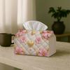 1pc Pink Heart Flowers Tissue Box Cover - Pink Elegant Design, Waterproof, Multi-Purpose for Home & Car Decor, Desktop, Creative, Napkin Box