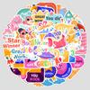 50 Pieces of Reward Series Graffiti Stickers, Water Cup, Luggage, Waterproof Decorative Stickers, Creative Reward Stationery Stickers
