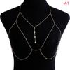 Cross Chest Breast Belly Body Chain Necklace For Women Girls Bra Wedding Sexy Ball Body Jewelry Prom Party Deco Accessories