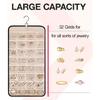 Portable Jewelry Rack with Metal Hook Jewelry Storage Roll for Storing Earrings