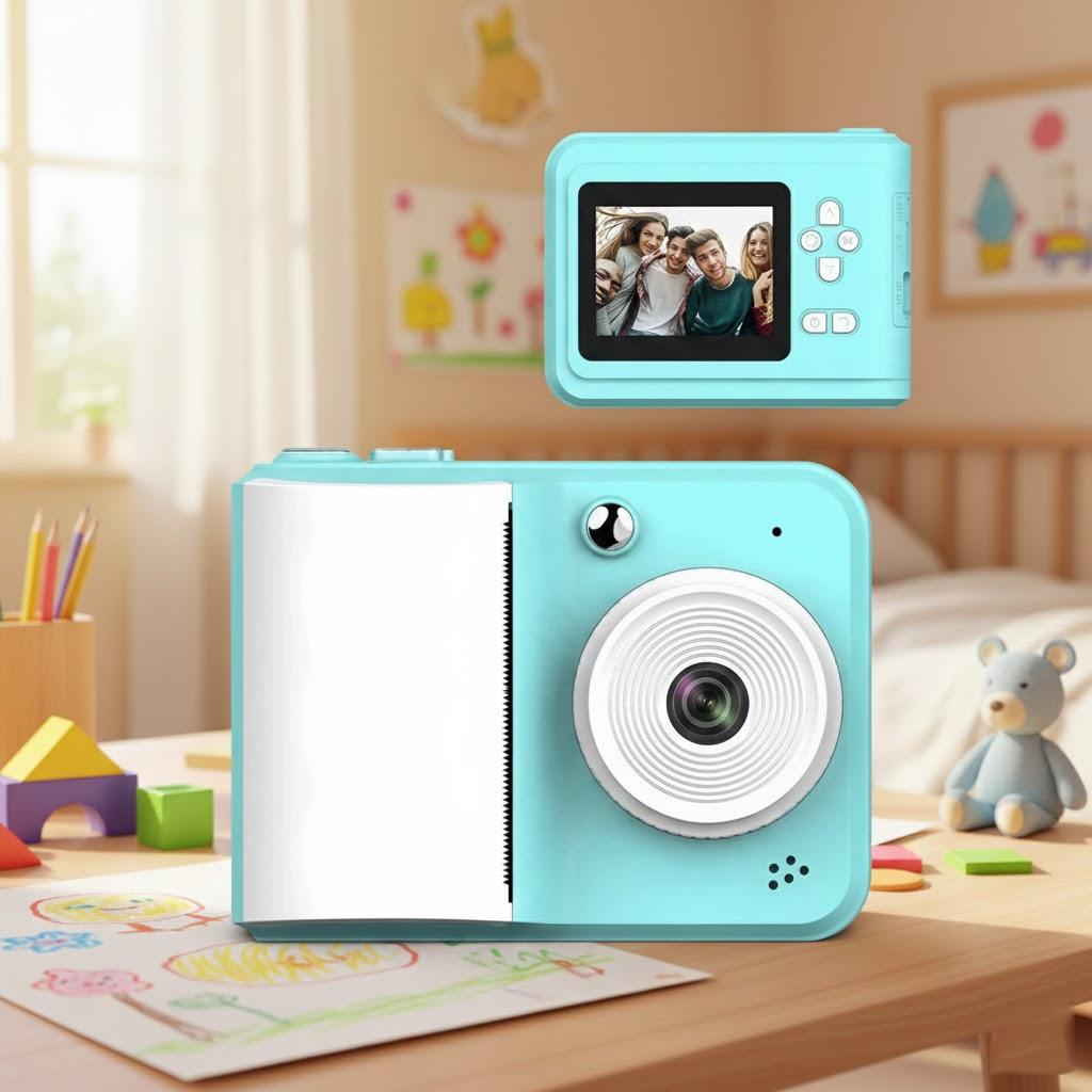 Portable Bluetooth Mini Camera with 24 Inch LCD Instant Print Feature Rechargeable Travel Friendly for Kids Teens Adults
