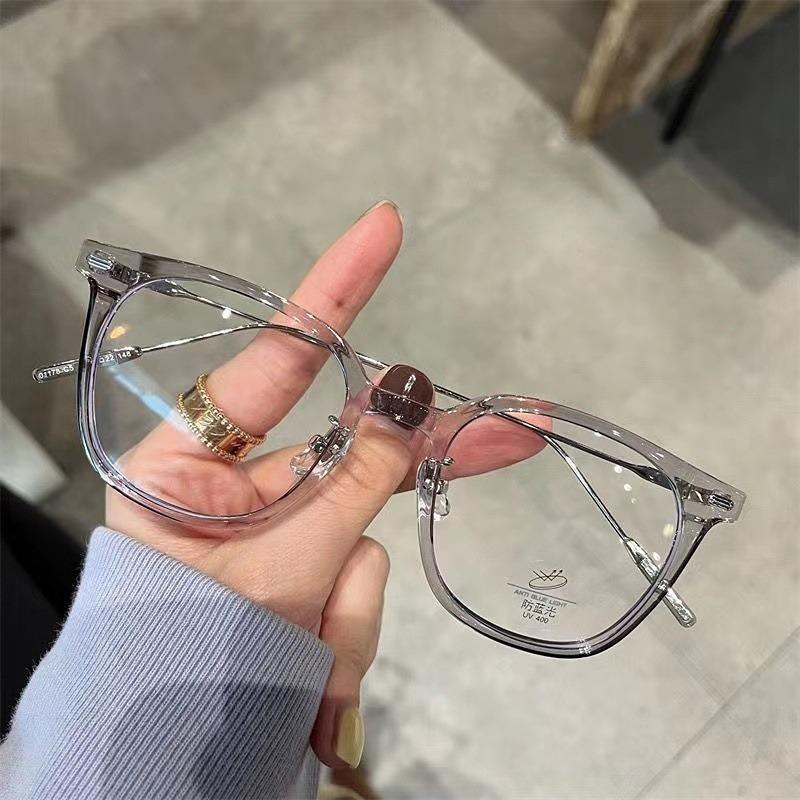 Anti Blue Light Glasses Korean Anti Radiation Eyeglasses Round Metal Frame