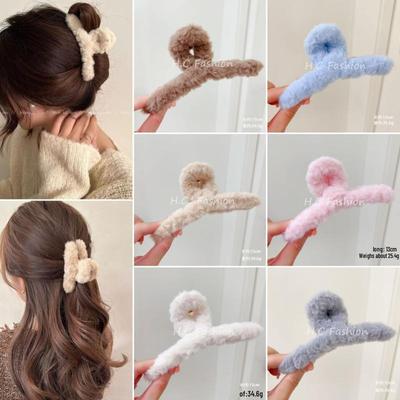 Versatile Oversized Plush Hair Clip for Women with Thick Hair