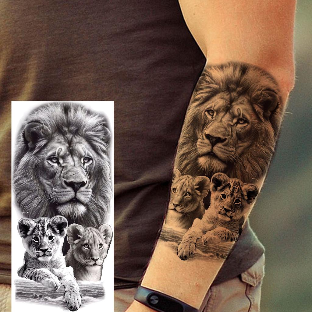 1 Blatt Gruseliger Sensenmann Totenkopf Temporäre Tattoos Halloween Tattoos Langlebig Wasserdicht Tiger Wolf Bestie Fake Tattoo Aufkleber