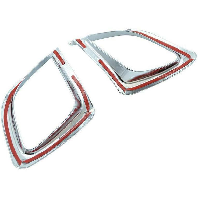 Chrome Highlander Rear Bumper Reflector Fog Light Lamp Frame Bezel Molding Cover Trims for 2014-2018 Toyota Highlander