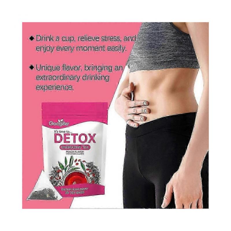(3 Bags)Detox Energizing Tea Peach Flavored Digestive Health Tea For Gut Cleansing For All Skin Types