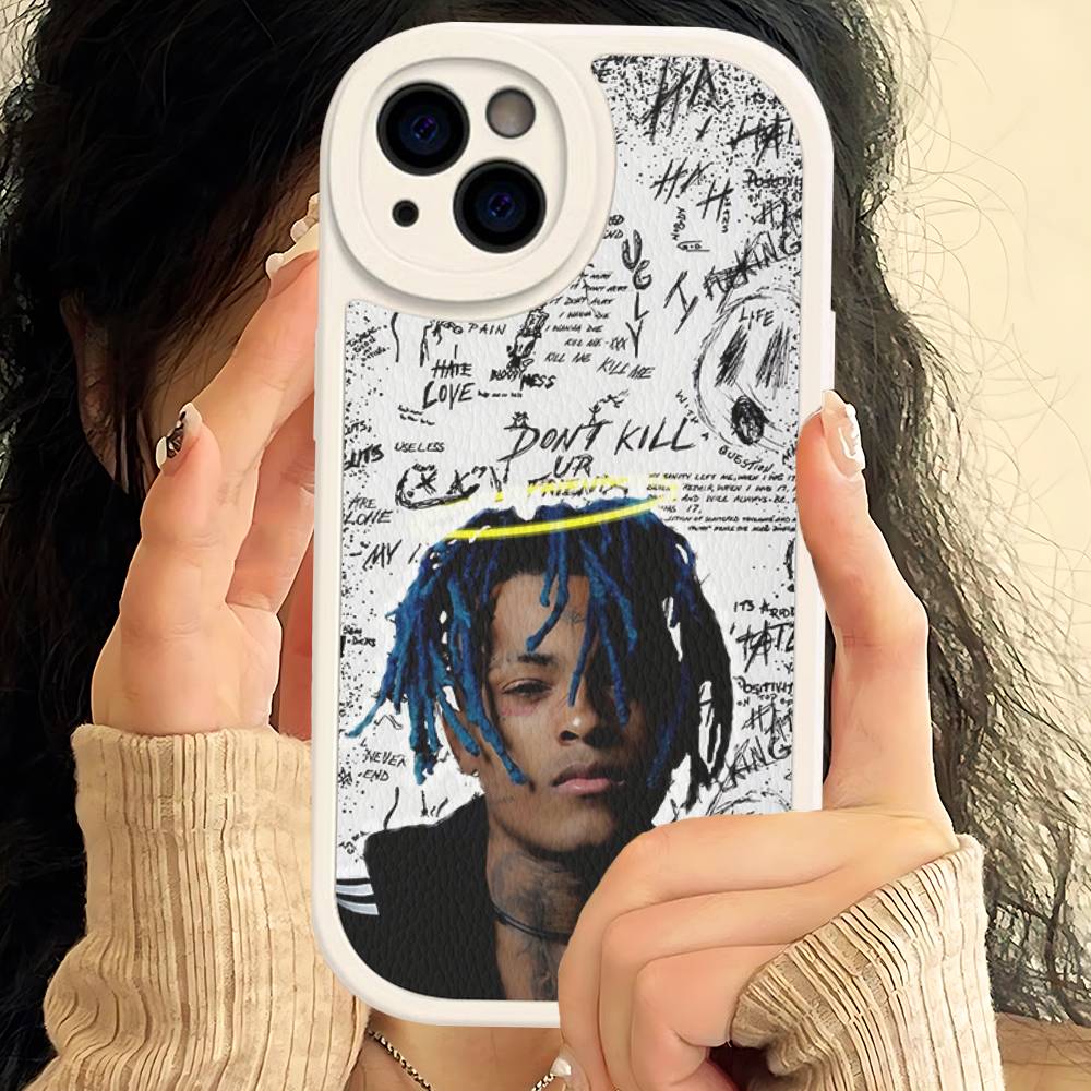 Rapper X-XXXTentacionS Handyhülle für IPhone 16 15 14 13 12 11 Pro Max Plus Leder Stoßfeste Hülle