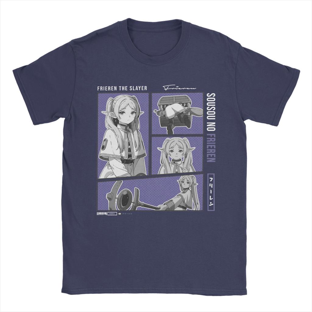 Men Sousou No Frieren T Shirts Japanese Anime Cotton Clothing Funny Short Sleeve O Neck Tee Shirt Graphic Printed T-Shirts
