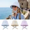 Large Brim Fisherman Hat Colorful Striped Summer Cap Korean Fashion Sun Hat  Women