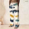 Men Plus Size Tie Dye Printed Drawstring Waist Straight Leg Full Length Beach Pants With Pockets