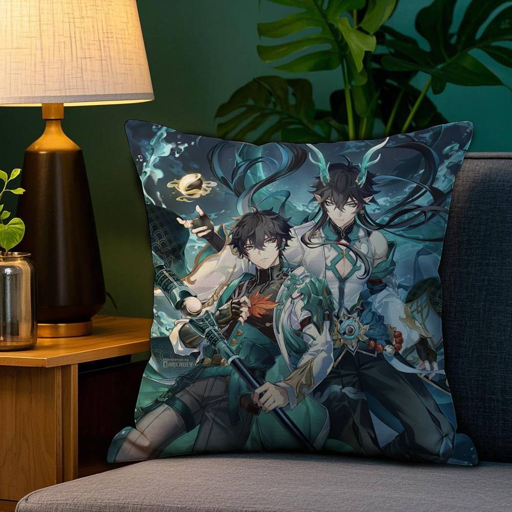 Honkai Star Rail Dan Heng Pillow Case Plush Fabric Soft Double Sided Print Sofa Cushion Cover Throw Pillow Covers
