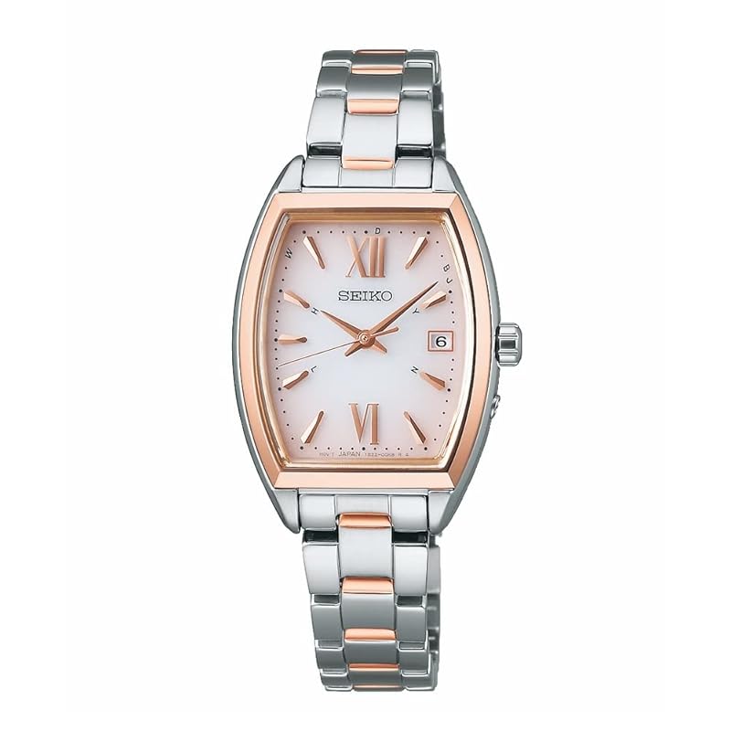 

[Seiko Watch] watch seiko selection S series ladies Tonneau type solar radio wave SWFH126 ladies Silver x pink gold